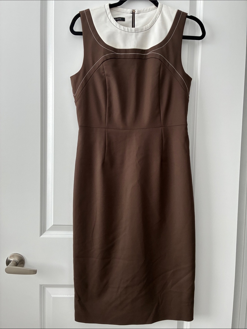 Judith & Charles Size 8 Colorblock Shift Dress with Contrast Stitching